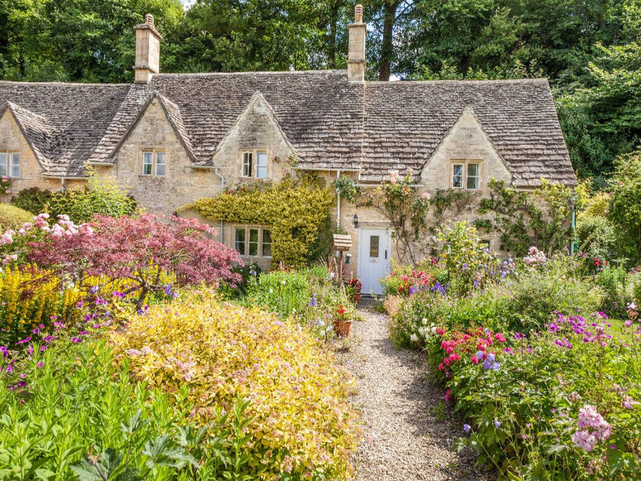 Altes Landhaus mit üppigen Garten in Bibury - CALVENDO Foto-Puzzle'