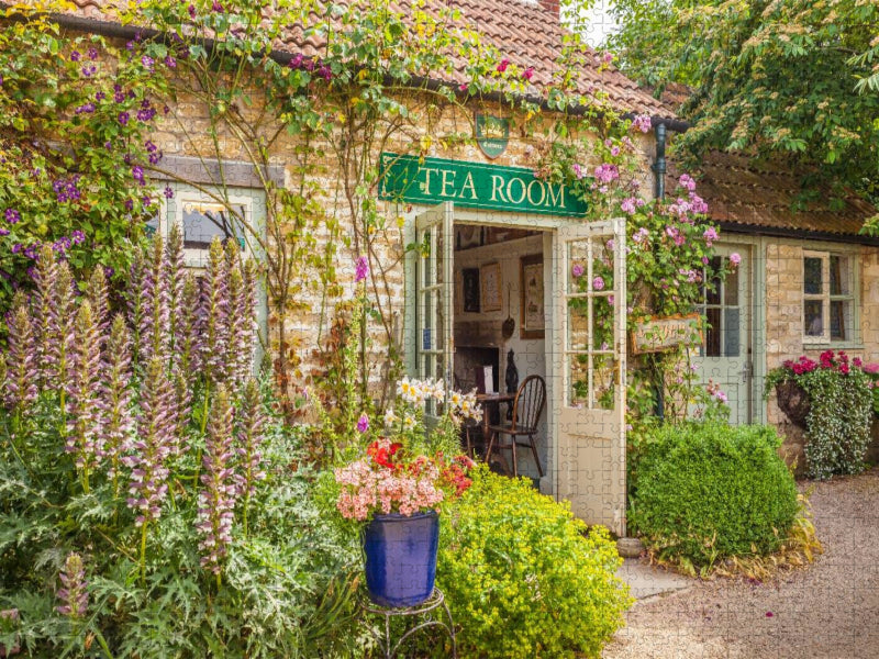 Tea Room in Lacock in Wiltshire, England - CALVENDO Foto-Puzzle'