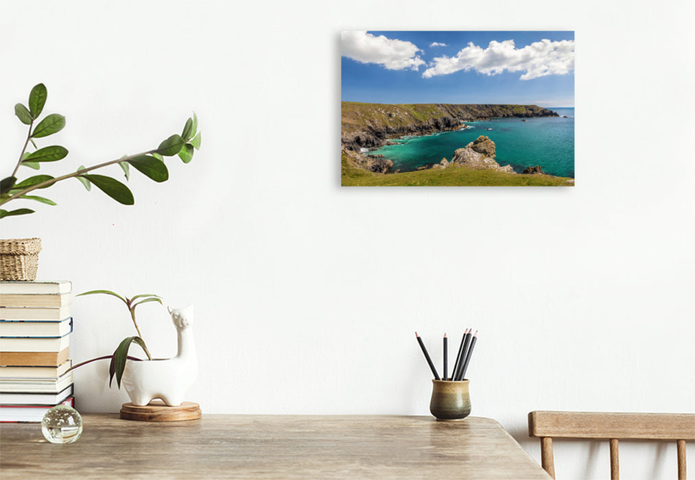 Premium Textil-Leinwand Premium Textil-Leinwand 120 cm x 80 cm quer Predannack Head beim Lizard Point in Cornwall, England