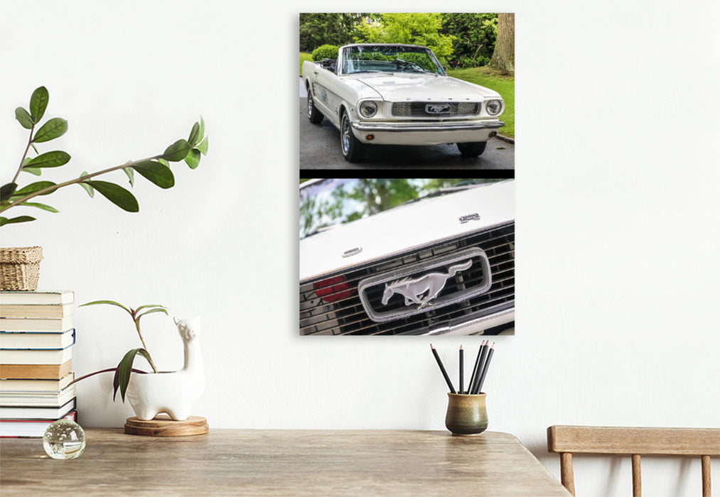 Premium Textil-Leinwand Premium Textil-Leinwand 80 cm x 120 cm  hoch Ford Mustang (1964-1966) Oldtimer