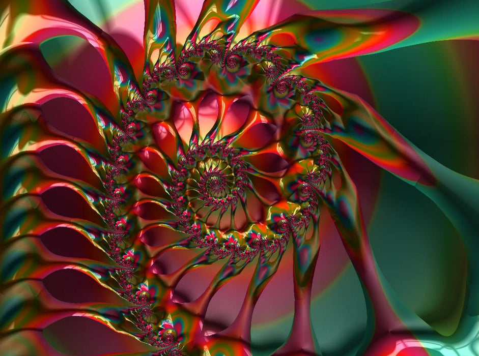 Red Flower Petal Spiral - CALVENDO Foto-Puzzle'