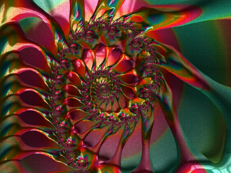 Red Flower Petal Spiral - CALVENDO Foto-Puzzle'