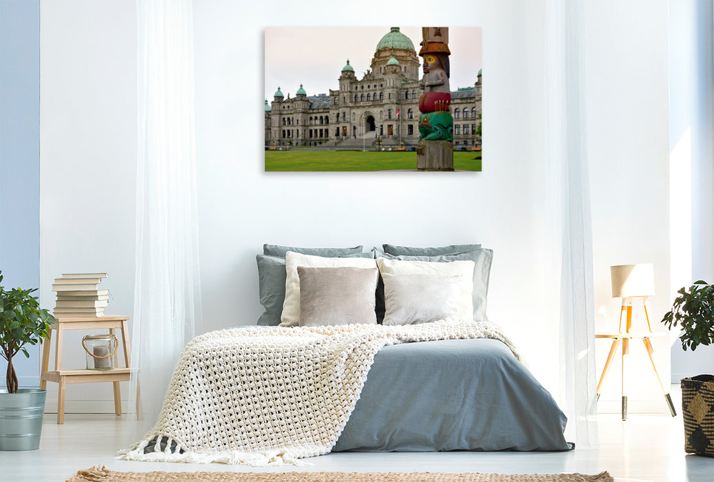 Premium Textil-Leinwand Premium Textil-Leinwand 120 cm x 80 cm quer Das British Columbia Parliament Building, Victoria BC