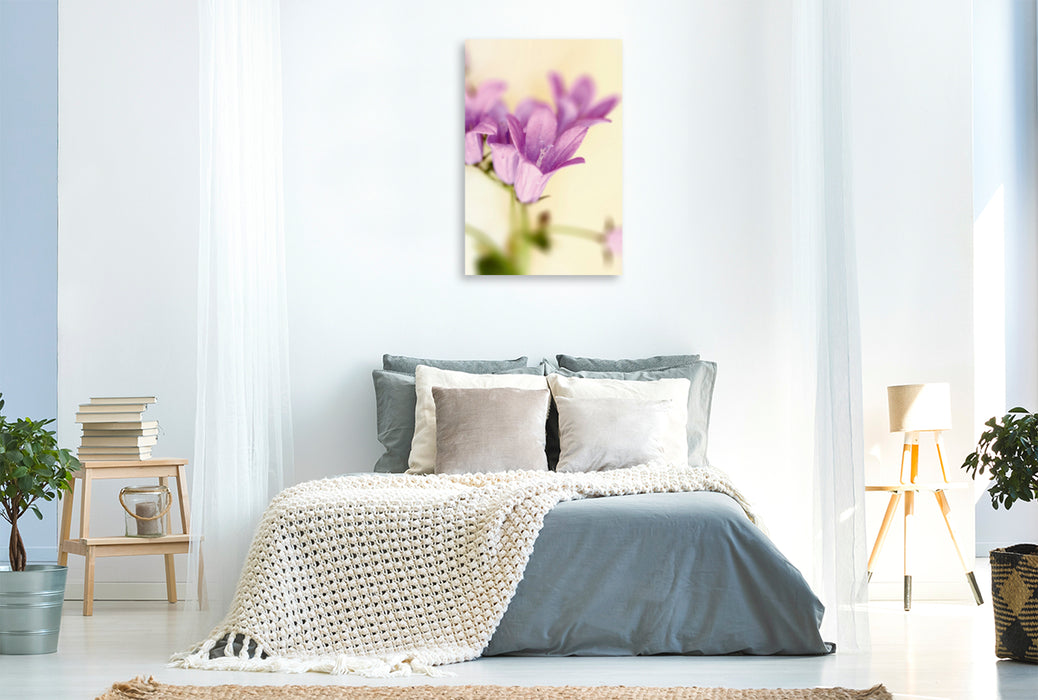 Toile textile premium Toile textile premium 80 cm x 120 cm de haut fleurs de campanule 