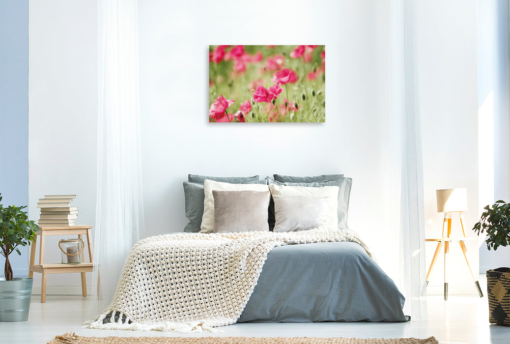 Toile textile premium Toile textile premium 120 cm x 80 cm paysage Pink Poppy Dream 
