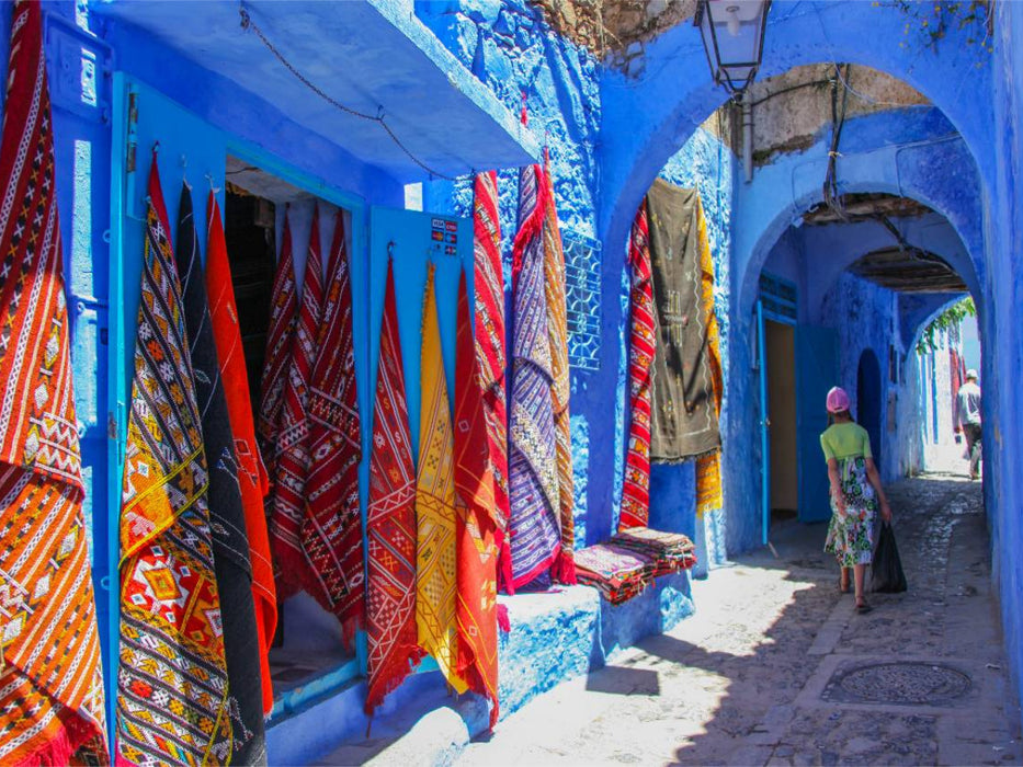 Farbtupfer in Chefchaouen - CALVENDO Foto-Puzzle'