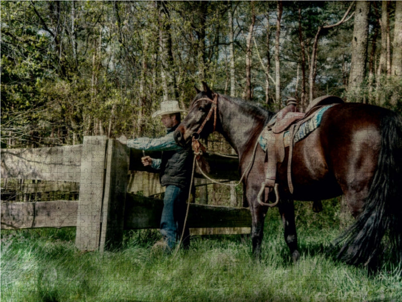 Weiden und Zäune kontrollieren 1000 Teile Puzzle quer - CALVENDO Foto-Puzzle'
