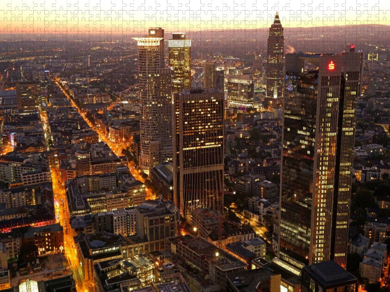 Frankfurt Skyline - Blick vom Main Tower - CALVENDO Foto-Puzzle'