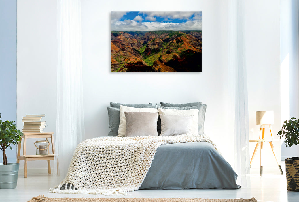 Toile textile haut de gamme Toile textile haut de gamme 120 cm x 80 cm à travers Waimea Canyon 