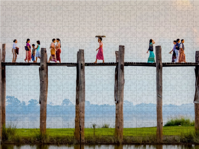 U-Bein-Brücke, Amarapura 1000 Teile Puzzle quer - CALVENDO Foto-Puzzle'