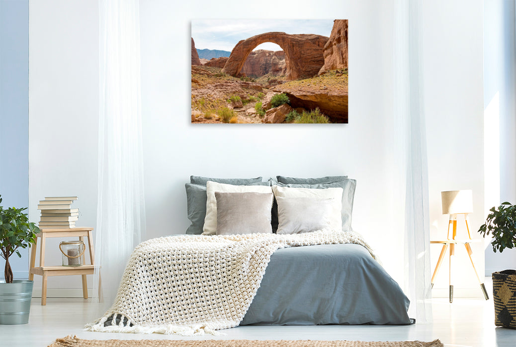 Premium Textil-Leinwand Premium Textil-Leinwand 120 cm x 80 cm quer Rainbow Bridge, Lake Powell AZ