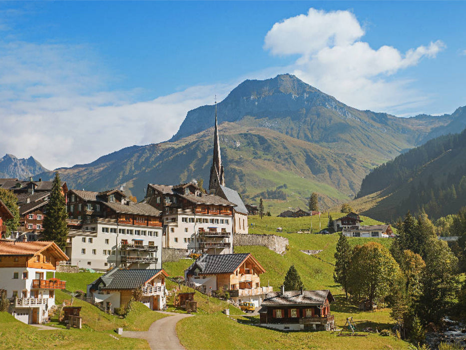 Schweizer Alpendorf Sankt Antönien im Prättigau - CALVENDO Foto-Puzzle'