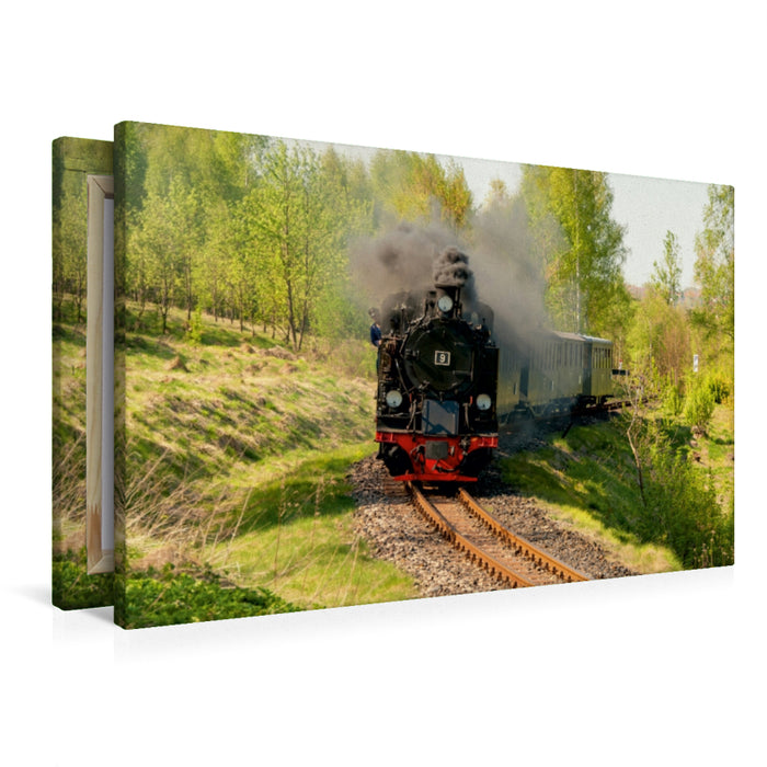 Premium Textil-Leinwand Lok9 der Mansfelder Bergwerksbahn