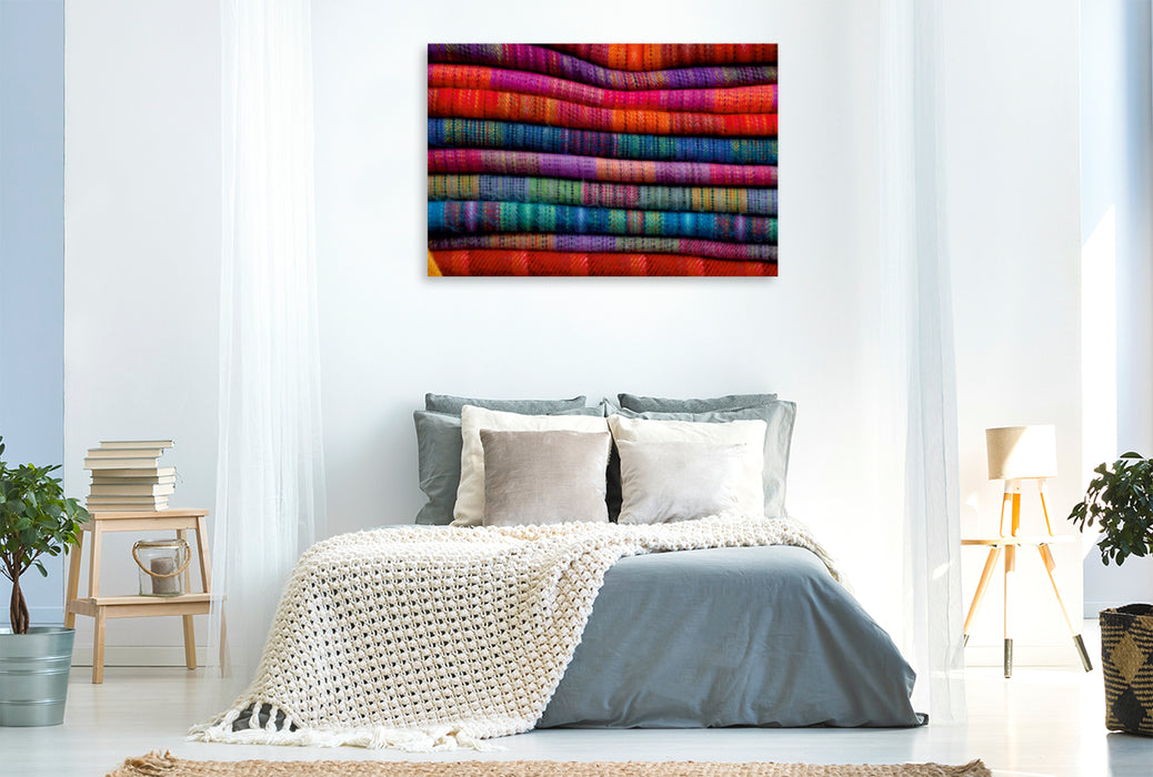 Premium Textil-Leinwand Premium Textil-Leinwand 120 cm x 80 cm quer Peruanische Wolldecken