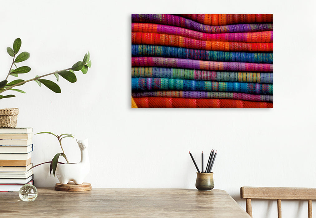 Premium Textil-Leinwand Premium Textil-Leinwand 120 cm x 80 cm quer Peruanische Wolldecken