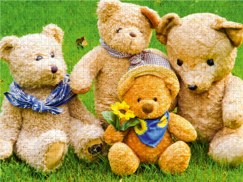 Einfach zum Knuddeln die Bärenfamilie 2000 Teile Puzzle quer - CALVENDO Foto-Puzzle'