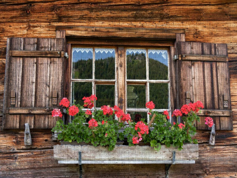 Fenster der Alpe Gschwender Berg - CALVENDO Foto-Puzzle'