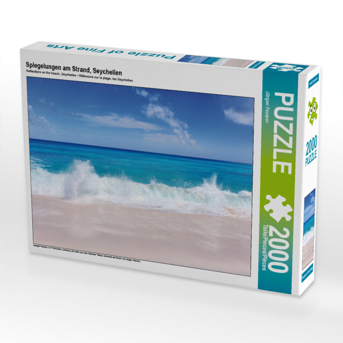 Spiegelungen am Strand, Seychellen 2000 Teile Puzzle quer - CALVENDO Foto-Puzzle'