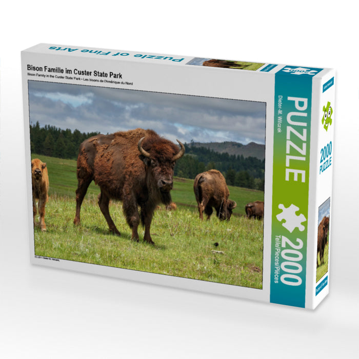 Bison Familie im Custer State Park 2000 Teile Puzzle quer - CALVENDO Foto-Puzzle'