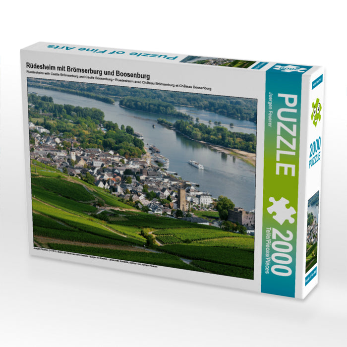 Rüdesheim mit Brömserburg und Boosenburg 2000 Teile Puzzle quer - CALVENDO Foto-Puzzle'