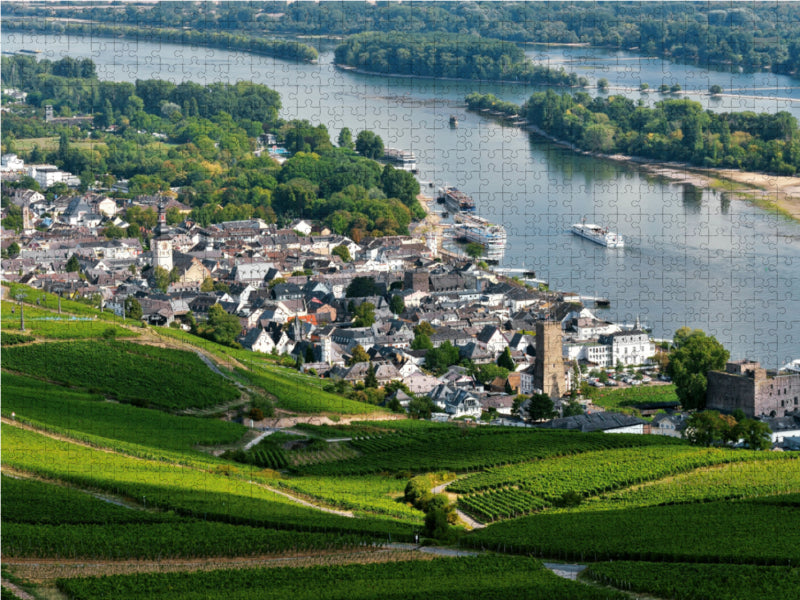 Rüdesheim mit Brömserburg und Boosenburg 2000 Teile Puzzle quer - CALVENDO Foto-Puzzle'