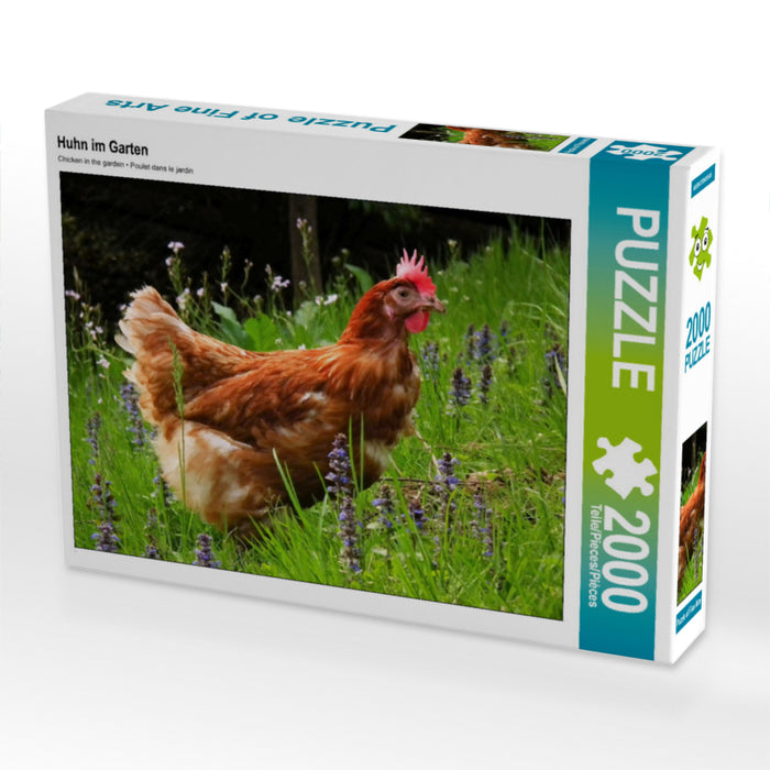 Huhn im Garten 2000 Teile Puzzle quer - CALVENDO Foto-Puzzle'