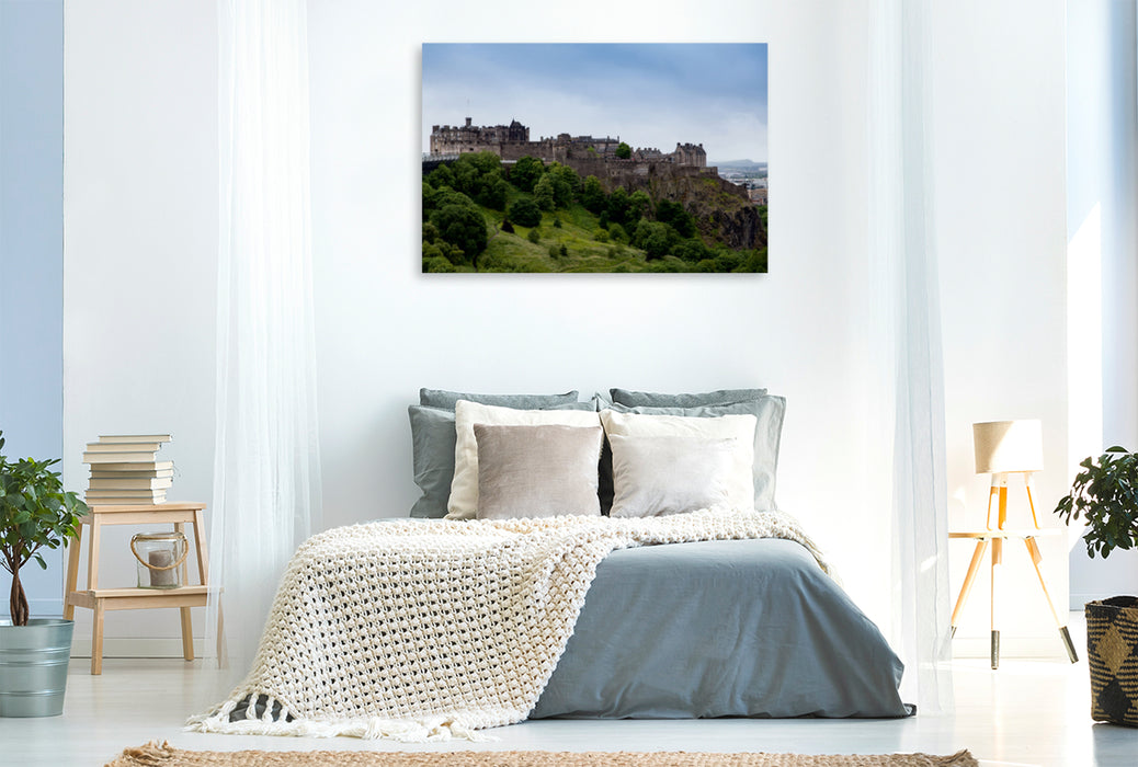 Premium Textil-Leinwand Premium Textil-Leinwand 120 cm x 80 cm quer Edinburgh Castle