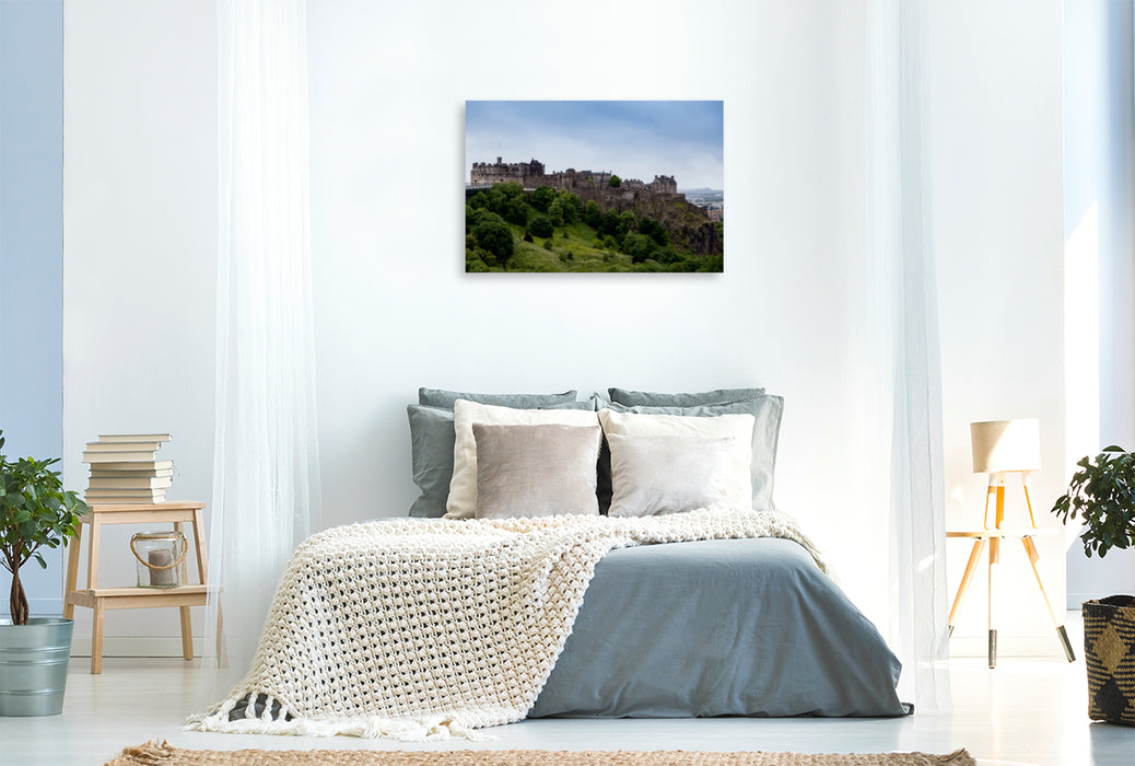 Premium Textil-Leinwand Premium Textil-Leinwand 120 cm x 80 cm quer Edinburgh Castle