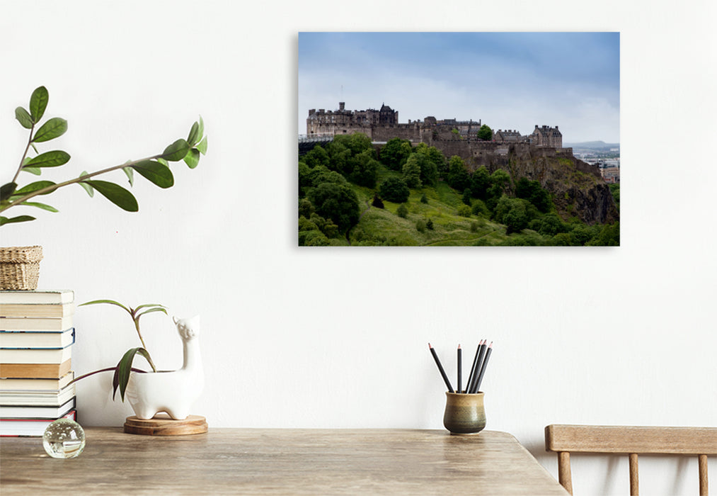 Premium Textil-Leinwand Premium Textil-Leinwand 120 cm x 80 cm quer Edinburgh Castle