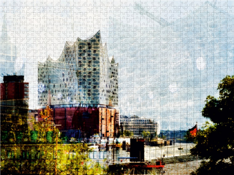 Hamburg ist um ein Wahrzeichen reicher 1000 Teile Puzzle quer - CALVENDO Foto-Puzzle'