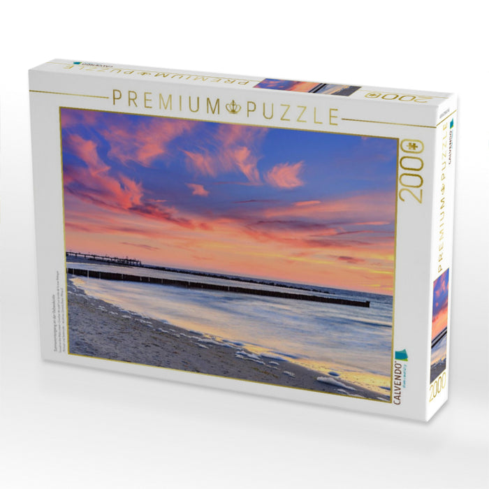 Sonnenuntergang an der Ostseeküste - CALVENDO Foto-Puzzle'