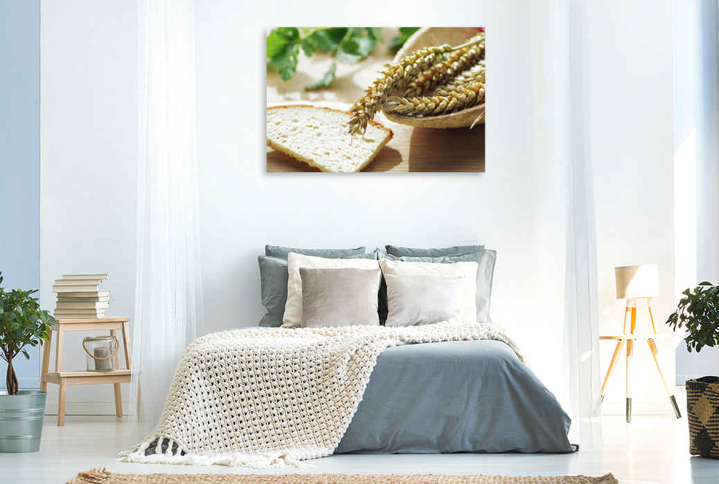 Premium Textil-Leinwand Premium Textil-Leinwand 120 cm x 80 cm quer Frisches Getreide zum Backen