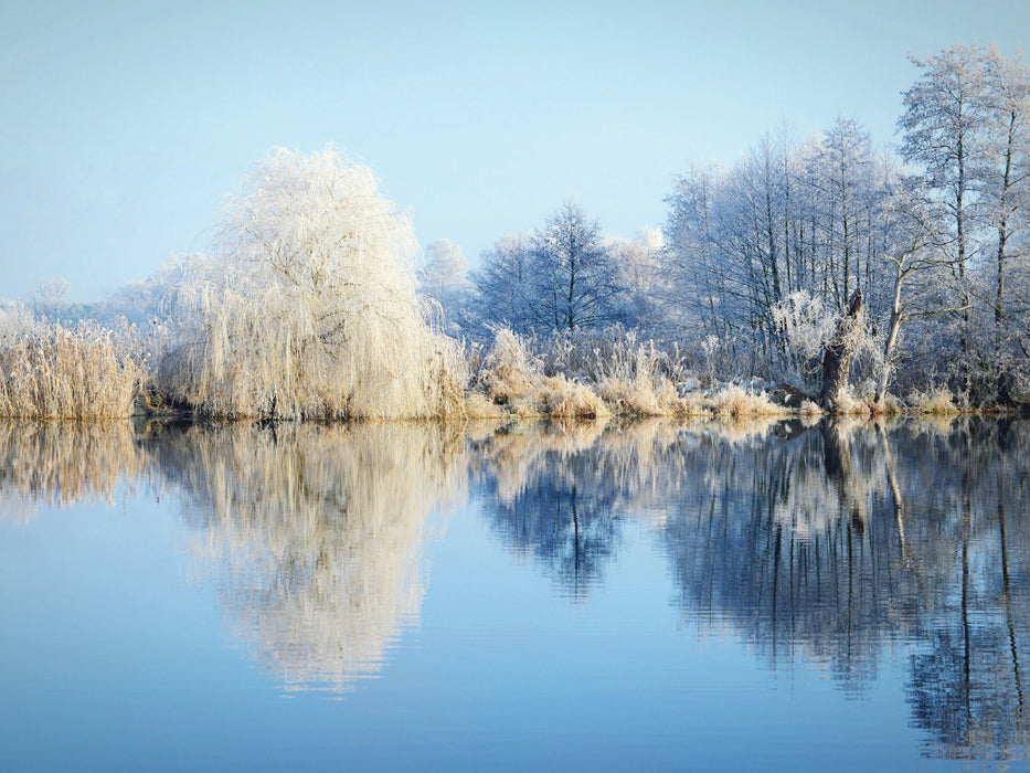 Wasserspiegelung an der Havel. Winterlandschaft 1000 Teile Puzzle quer - CALVENDO Foto-Puzzle'