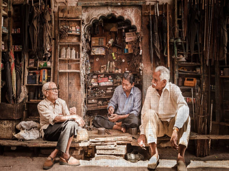 Schirmflicker in Jodhpur, Rajasthan, Indien - CALVENDO Foto-Puzzle'