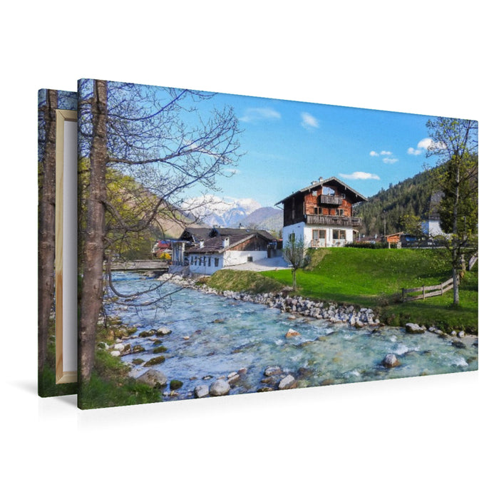 Premium Textil-Leinwand Ramsau, Berchtesgaden