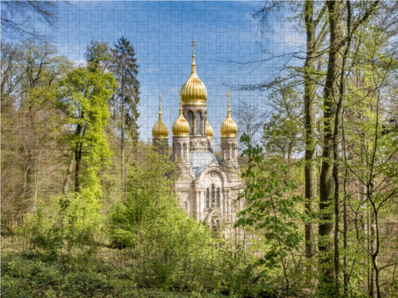 Russisch-Orthodoxe Kirche in Wiesbaden 2000 Teile Puzzle quer - CALVENDO Foto-Puzzle'