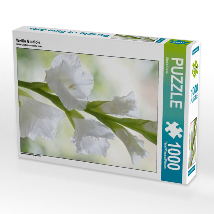 Weiße Gladiole 1000 Teile Puzzle hoch - CALVENDO Foto-Puzzle'