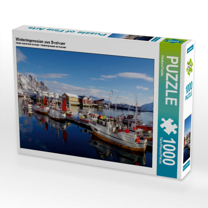 Impression hivernale de Svolvaer - Puzzle photo CALVENDO 