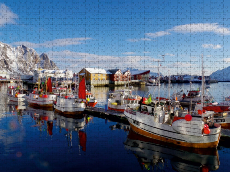 Impression hivernale de Svolvaer - Puzzle photo CALVENDO 