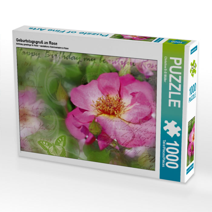Geburtstagsgruß an Rose 1000 Teile Puzzle quer - CALVENDO Foto-Puzzle'