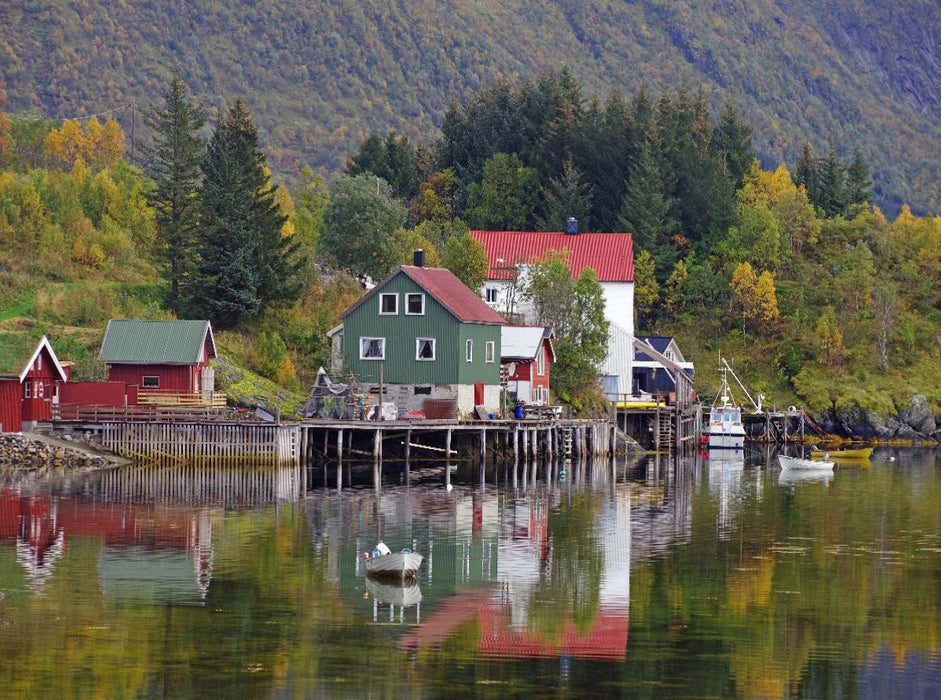 Stiller Fjord nördlich von Svolvaer - CALVENDO Foto-Puzzle'