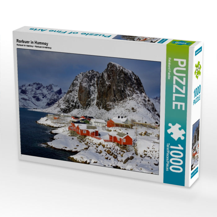 Rorbuer in Hamnoy 1000 Teile Puzzle quer - CALVENDO Foto-Puzzle'
