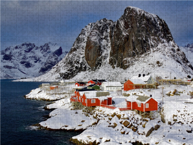Rorbuer in Hamnoy 1000 Teile Puzzle quer - CALVENDO Foto-Puzzle'