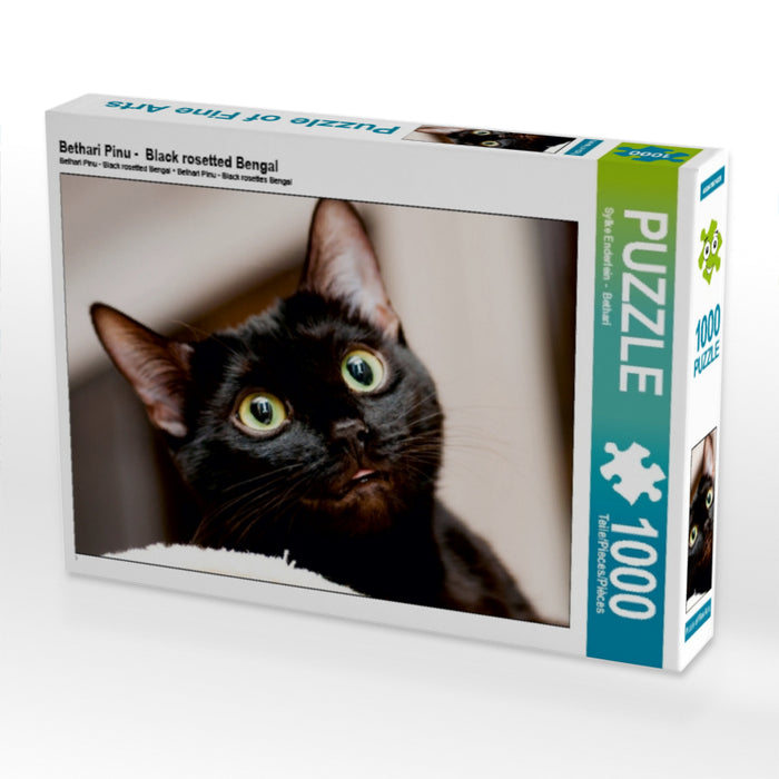 Bethari Pinu -  Black rosetted Bengal 1000 Teile Puzzle quer - CALVENDO Foto-Puzzle'