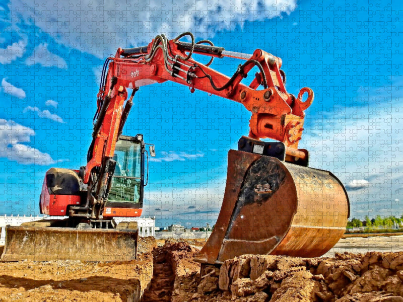 Bagger - kraftvolle Arbeitsmaschinen - CALVENDO Foto-Puzzle'
