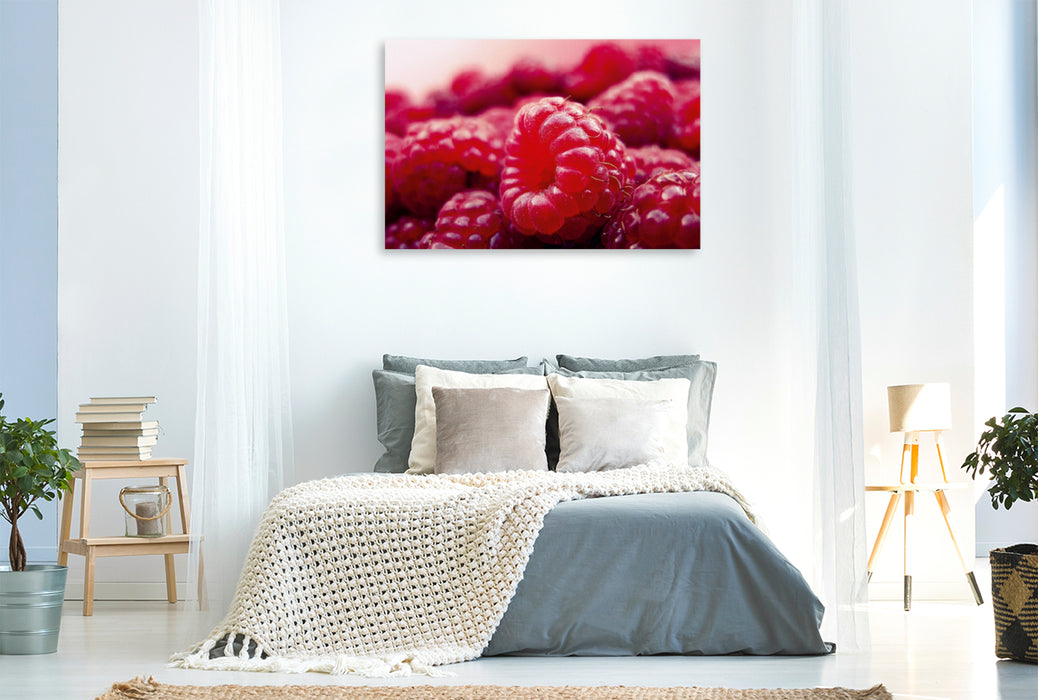 Premium Textil-Leinwand Premium Textil-Leinwand 120 cm x 80 cm quer Ein Motiv aus dem Kalender Himbeeren. Köstliche und gesunde Schönheiten