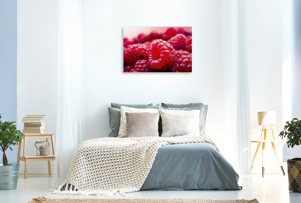 Premium Textil-Leinwand Premium Textil-Leinwand 120 cm x 80 cm quer Ein Motiv aus dem Kalender Himbeeren. Köstliche und gesunde Schönheiten