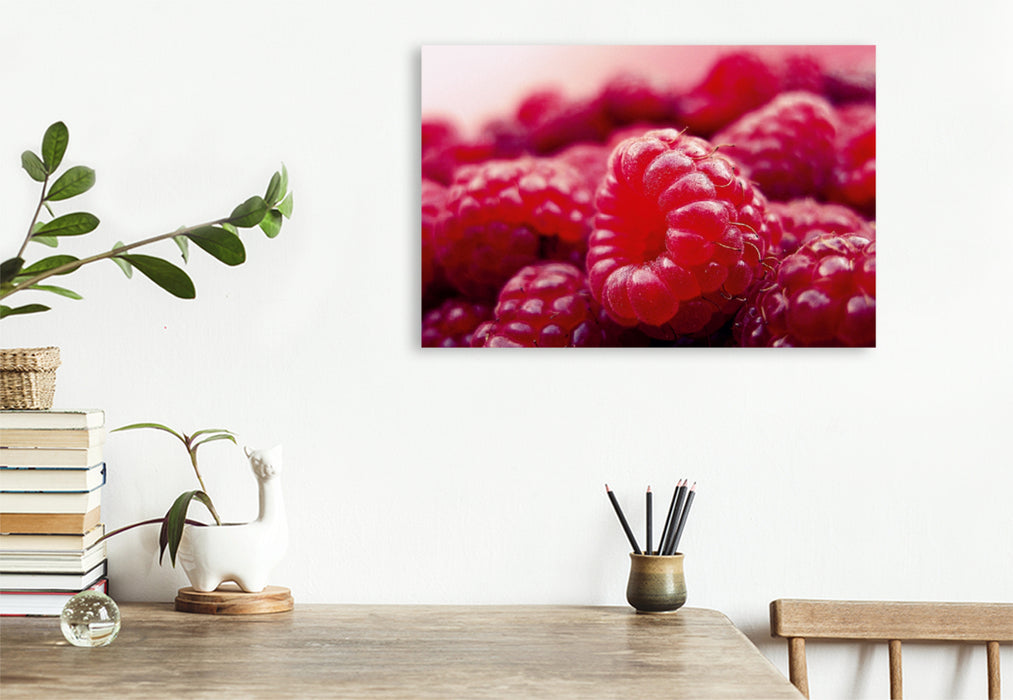 Premium Textil-Leinwand Premium Textil-Leinwand 120 cm x 80 cm quer Ein Motiv aus dem Kalender Himbeeren. Köstliche und gesunde Schönheiten