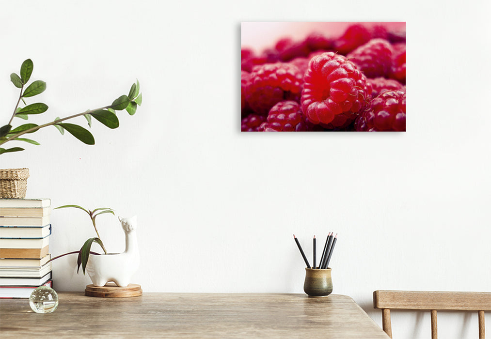 Premium Textil-Leinwand Premium Textil-Leinwand 120 cm x 80 cm quer Ein Motiv aus dem Kalender Himbeeren. Köstliche und gesunde Schönheiten