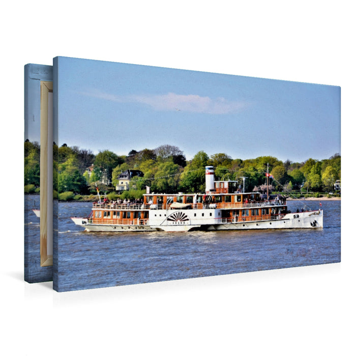 Premium Textil-Leinwand FREYA - Seitenraddampfer